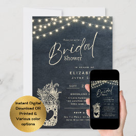 Zwirnbeleuchtung | Rustikale Brauerei Hochzeit Einladung