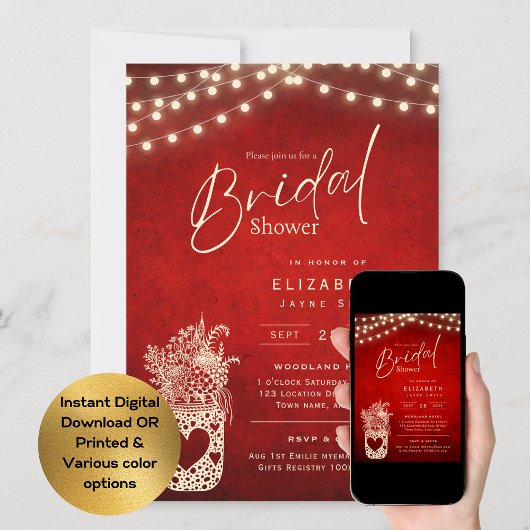 Zwirnbeleuchtung | Rustikale Brauerei Hochzeit Einladung