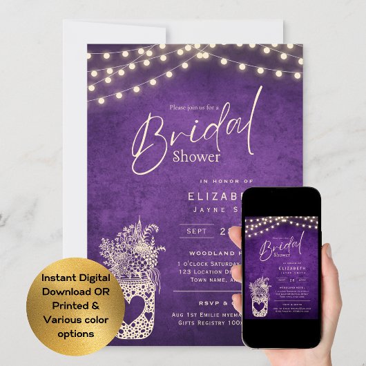 Zwirnbeleuchtung | Rustikale Brauerei Hochzeit Einladung