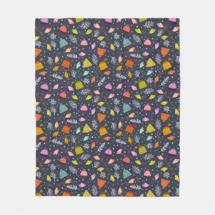 Zwirnhäute und Zwergfützen Dunkelblaues Wintermust Fleecedecke