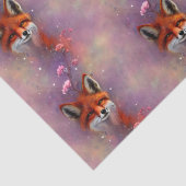 Zwirnpapier für Orange Fox und Rosa Blume Seidenpapier (Detail)