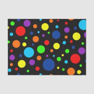 Zwirnpapier mit schwarzen Rainbow-Spots Seidenpapier