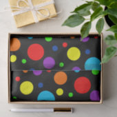 Zwirnpapier mit schwarzen Rainbow-Spots Seidenpapier (Geschenk)