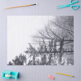 Zwirnpapier mit verschneiten Bäumen Seidenpapier