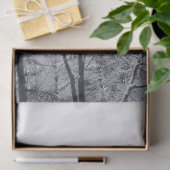 Zwirnpapier mit verschneiten Bäumen Seidenpapier (Geschenk)