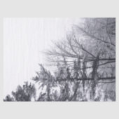 Zwirnpapier mit verschneiten Bäumen Seidenpapier (Vorderseite)