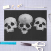 Zwirnpapier-SKULL-BLACK UND WEISSE Seidenpapier (Handwerk)