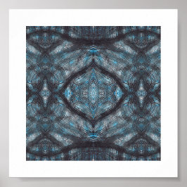 Zwischen blauer abstrakter Aquarellkunst Poster