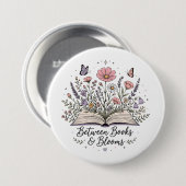 Zwischen Büchern und Blüten Buchliebhaber Leser Button (Vorne & Hinten)