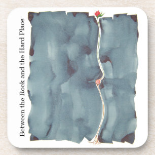 Zwischen dem Felsen und dem harten Getränkeuntersetzer