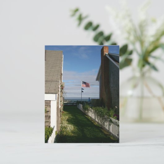 Zwischen den Hütten in Sconset Postkarte (Stehend Vorderseite)