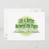 Zwischen den Seiten Grüner Stil Postkarte (Vorne/Hinten)