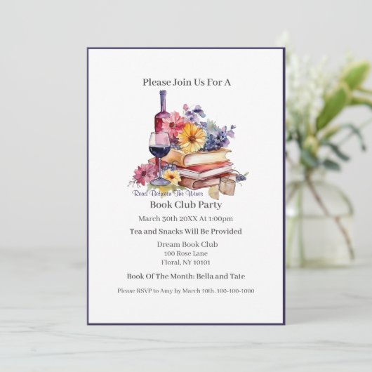 Zwischen den Weinen lesen, Club buchen Einladung (Stehend Vorderseite)