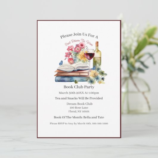 Zwischen den Weinen lesen, Club buchen Einladung (Stehend Vorderseite)