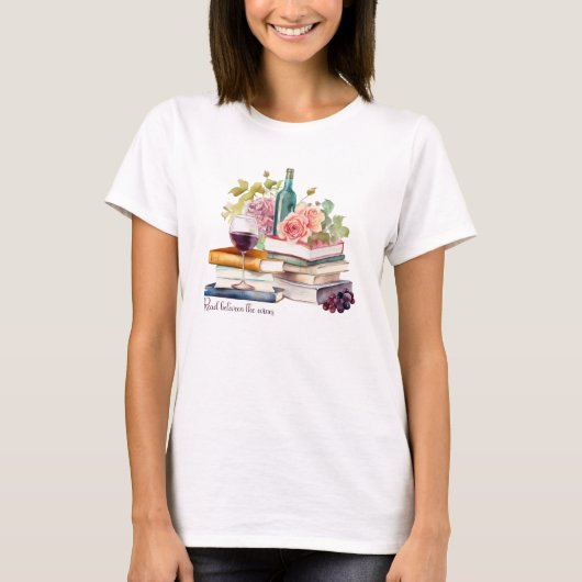 Zwischen den Weinen lesen T-Shirt (Vorderseite)