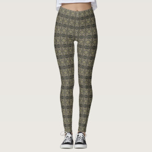 Zwischen dunkelgelber abstrakter Aquarellkunst Leggings