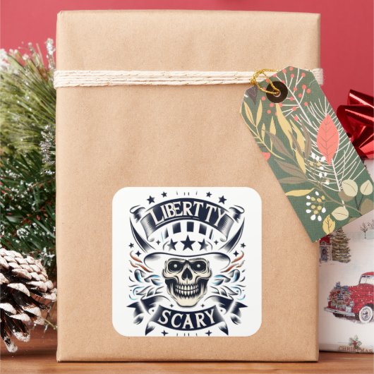 Zwischen Dunkelheit und Licht Quadratischer Aufkleber (Feiertag)