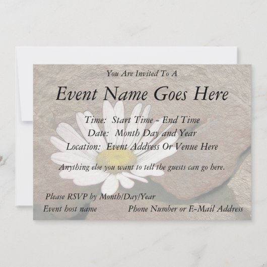 Zwischen einem Felsen und einem harten Platz Einladung (Vorderseite)