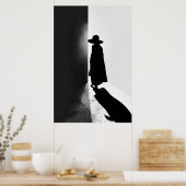 Zwischen Licht und Schatten: Eine Minimalistische  Poster (Küche)