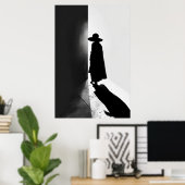 Zwischen Licht und Schatten: Eine Minimalistische  Poster (Heimbüro)