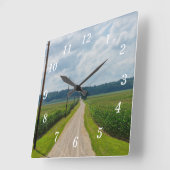 Zwischen Maisfeldern die Wall-Uhr Quadratische Wanduhr (Winkel)