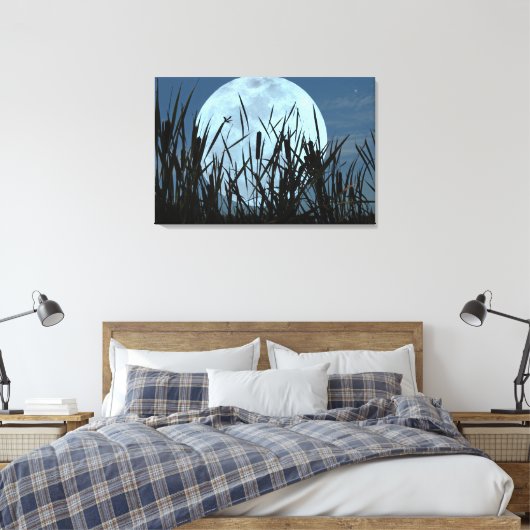 Zwischen Moon und Marsh Leinwand Print (Insitu (Schlafzimmer))