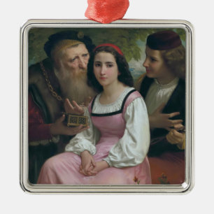 Zwischen Reichtum und Liebe (von Bouguereau) Ornament Aus Metall