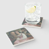 Zwischen Riches und Liebe (von Bouguereau) Steinuntersetzer (Seitenansicht)