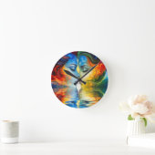 Zwischen Spiegel und Speicher Runde Wanduhr (Zuhause)