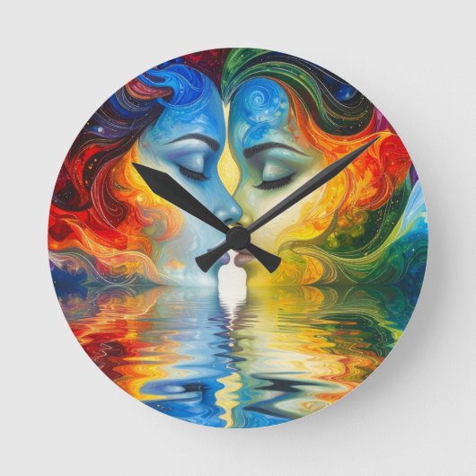 Zwischen Spiegel und Speicher Runde Wanduhr (Vorderseite)