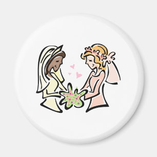 Zwischen verschiedenen Rassen lesbische Hochzeit Magnet