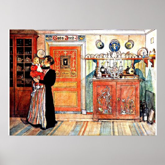 Zwischen Weihnachten und New Aco, Carl Larsson art Poster (Vorne)