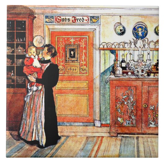 Zwischen Weihnachten und New Aco, Carl Larsson, Fliese (Vorderseite)