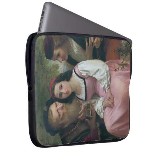 Zwischen Wohlstand und Liebe (von Bouguereau) Laptopschutzhülle (Vorne Rechts)