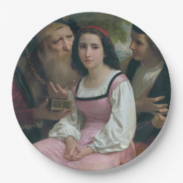 Zwischen Wohlstand und Liebe (von Bouguereau) Pappteller