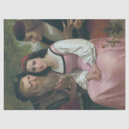 Zwischen Wohlstand und Liebe (von Bouguereau) Seidenpapier