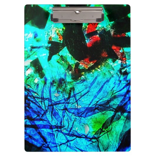 Zwischenablage blau abstrakt gerecycelt Kunststoff Klemmbrett (Vorderseite)