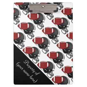 Zwischenablage/Fußball und Helm Klemmbrett