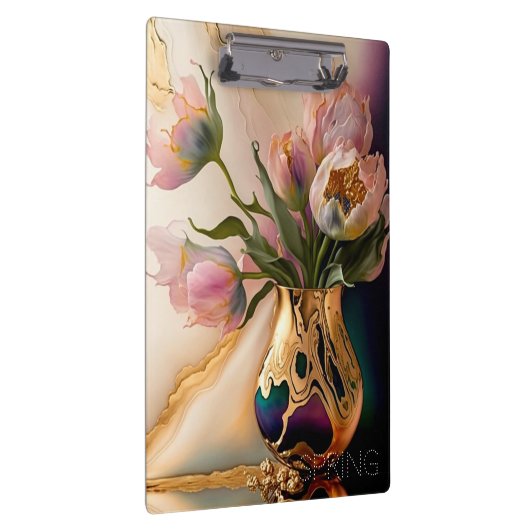 Zwischenablage mit blühenden Tulpen (2) Klemmbrett (Rechts)