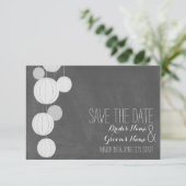 Zwischenablage mit Inspirierten weißen Lanterns Sa Save The Date (Stehend Vorderseite)