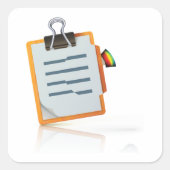 Zwischenablage mit Papieraufklebern Quadratischer Aufkleber (Vorderseite)