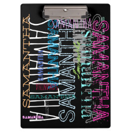 Zwischenablage mit personalisierten Wiederholernam Klemmbrett