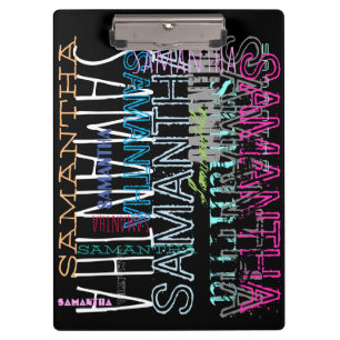 Zwischenablage mit personalisierten Wiederholernam Klemmbrett