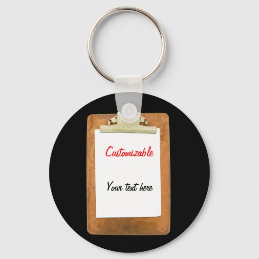 Zwischenablage mit Schlichtem Weißbuch Schlüsselanhänger (Vorderseite)