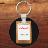 Zwischenablage mit Schlichtem Weißbuch Schlüsselanhänger (Vorderseite)