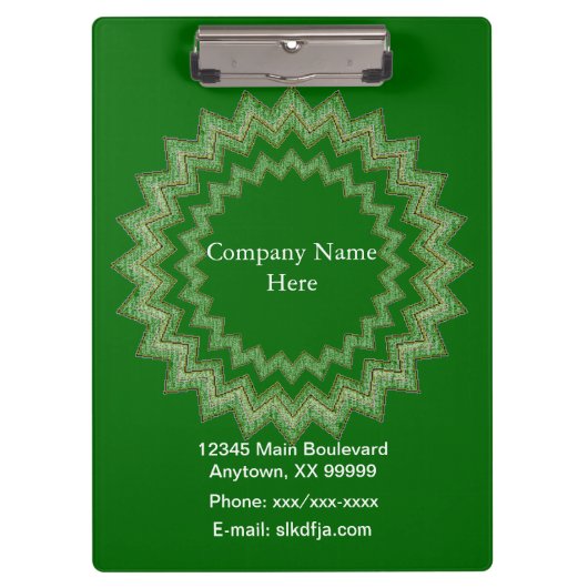 Zwischenablage mit Unternehmensinformationen Klemmbrett (Vorderseite)