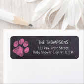 Zwischenablage Rosa Paw Print Baby Dusche Adresse (Insitu)