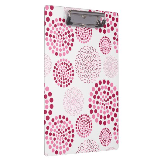 Zwischenpappe-rosa Kreismuster Klemmbrett (Rechts)