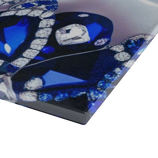 Zwischenplatine mit blauweißem Farbdesign Schneidebrett (Ecke)