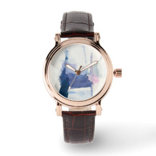 Zwischenspiel   abstrakt im Blau Armbanduhr